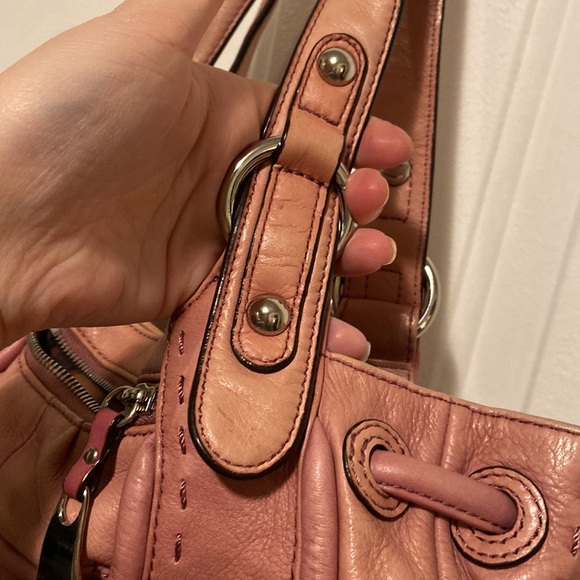 B MAKOWSKY Pink Genuine Leather Hand Bag Shoulder Satchel Bag Purse - Picture 9 of 10